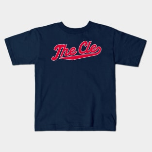 Cleveland 'The CLE' Baseball Script T-Shirt: Showcase Your Cleveland Pride with Bold Baseball Style! Kids T-Shirt